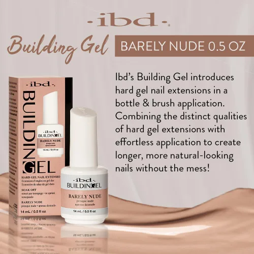Miniatura 2 de IBD Gel de construcción, extensión de uñas de gel duro, apenas desnudo, remojo, fortalecedor de uñas, 0.5 onzas líquidas