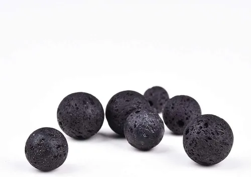 Miniatura 4 de 250 unidades por bolsa cuentas de lava negra natural de piedra volcánica de roca volcánica, cuentas de piedras preciosas de chakra Reiki, cuentas