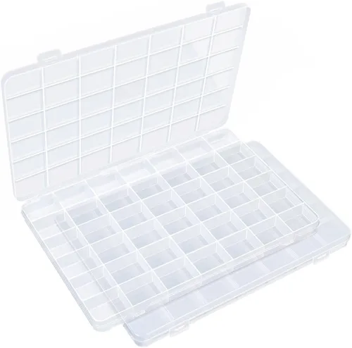 Miniatura 20 de IOOLEEM Caja organizadora de cuentas de plástico de 15 rejillas, caja de almacenamiento de contenedores, divisores para artes y manualidades