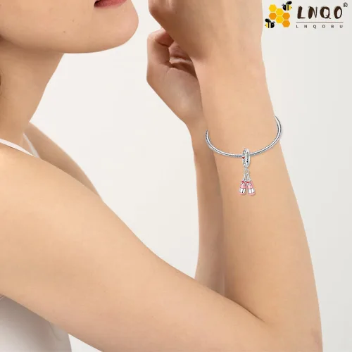 Miniatura 120 de LNQOBU Happy Life - Colgante para pulseras de abalorios, plata de ley 925 para mujer (con un espaciador de cuentas)