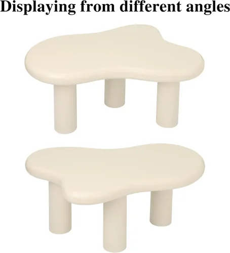 Miniatura 6 de Mesa de Centro Nube de 34"(L), Mesa de Centro de Madera Moderna para Sala de Estar, Mesas Centrales de Acento Únicas con 3 Patas, Mesas de Té