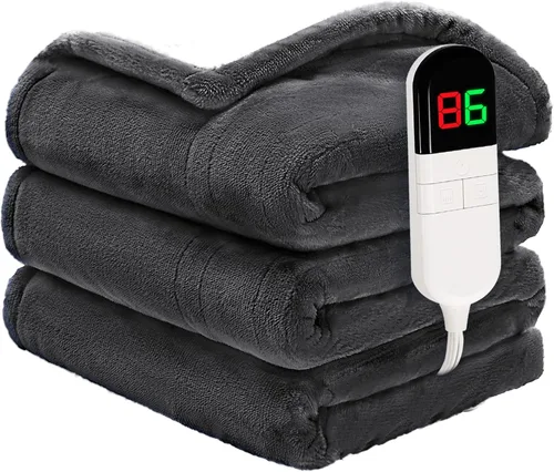 Miniatura 17 de Manta eléctrica individual de 62 x 84 pulgadas – Manta eléctrica suave y acogedora de primera calidad con 6 niveles de calefacción, manta Sherpa