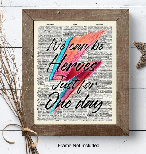 Miniatura 9 de David Bowie Letra Upcycled Dictionary - Póster decorativo de pared de 8 x 10 pulgadas para dormitorio, sala de juegos, cueva de hombre, regalo