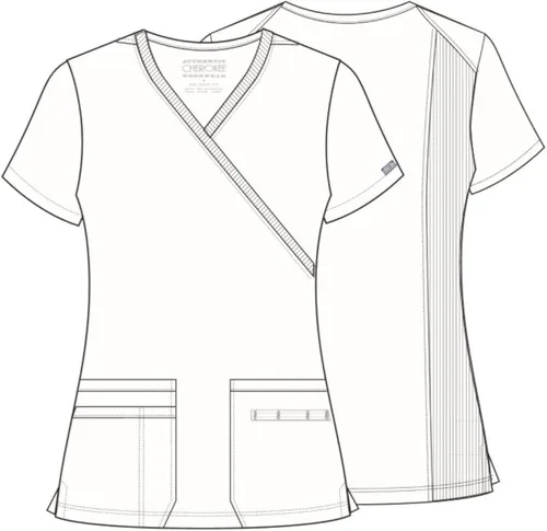 Miniatura 4 de Women's Mock Wrap Top Workwear Originals with Rib-Knit Back Panels WW650