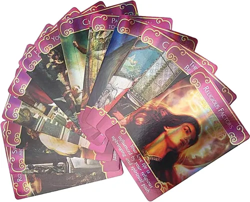 Miniatura 8 de Yitengteng Juego de cartas de tarot con holograma de ángel romántico, con bolsa, tarjetas Oracle para contar el futuro con efecto flash, tarjeta