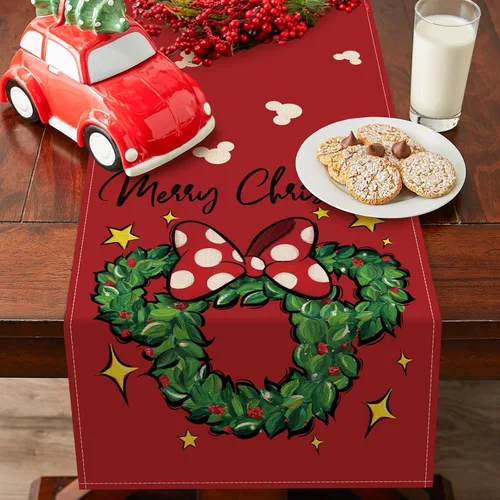 Miniatura 7 de Seliem Corona Navideña con Guirnalda de Mesa, Arco de Puntitos Rojos de Navidad, Decoración de Mesa de Cocina y Comedor, Decoración Navideña