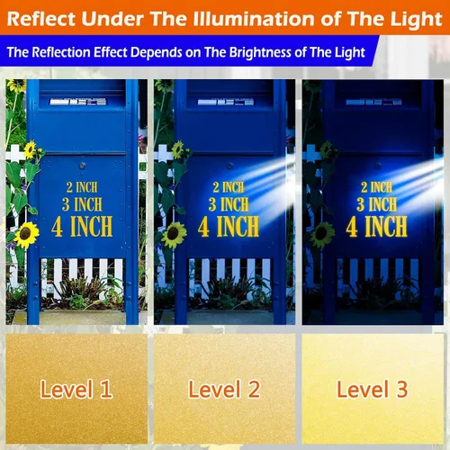 Miniatura 3 de Seloom 4" Calcomanías reflectantes para números de buzón y letras para exterior, adhesivas, números de buzón 4 juegos (0-9), letras 2 juegos (A-Z)