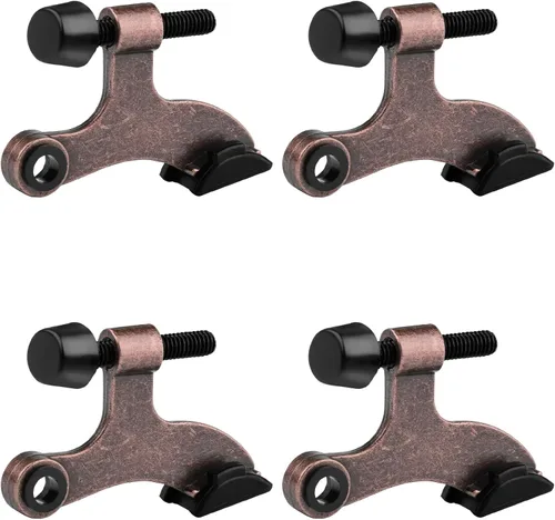 Miniatura 21 de OBTANIM - Paquete de 8 topes de puerta con bisagra de alta resistencia, topes de puerta ajustables de metal con puntas de goma para parachoques