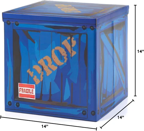 Miniatura 5 de CAMP LINER Caja para ocultar el botín – Gran caja de cartón de 14”x14”x14” Divertido cubo de decoración para fiestas y almacenamiento, montaje