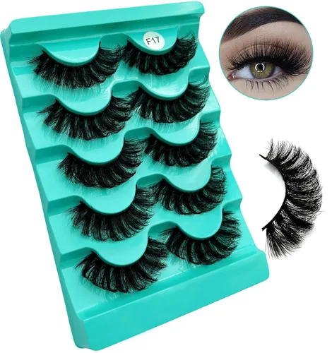 Miniatura 13 de Pestañas postizas de visón con volumen que parecen extensiones glamorosas y rizadas, paquete de 5 pares
