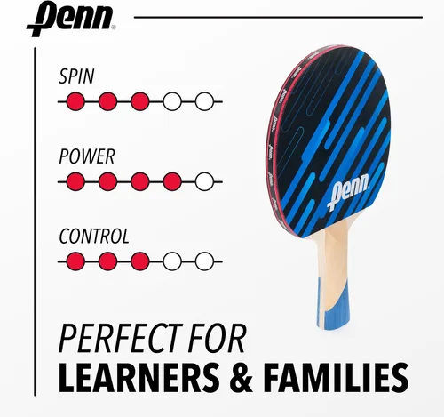 Miniatura 4 de Penn Juego de paletas de tenis de mesa para 2 jugadores, 2 paletas 3.0, 3 pelotas y bolsa de almacenamiento, raquetas de ping pong con respaldo