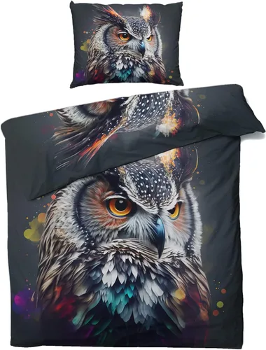 Miniatura 47 de Phoenix Funda de edredón tamaño King Juego de ropa de cama de pájaro de fantasía 3 piezas Funda de edredón con patrón de microfibra suave