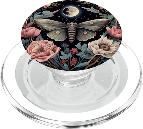 Miniatura 8 de Moth Moon Flowers Astrología Celestial PopSockets intercambiables PopGrip