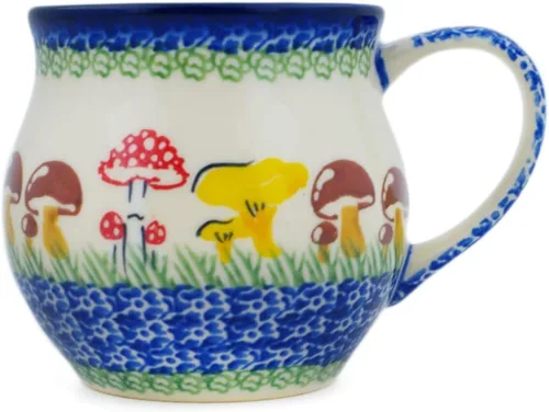 Miniatura 16 de Auténtica taza de burbujas de cerámica polaca de 13 onzas en diseño amarillo hecho a mano en Bolesławiec Polonia por Ceramika Bona + certificado