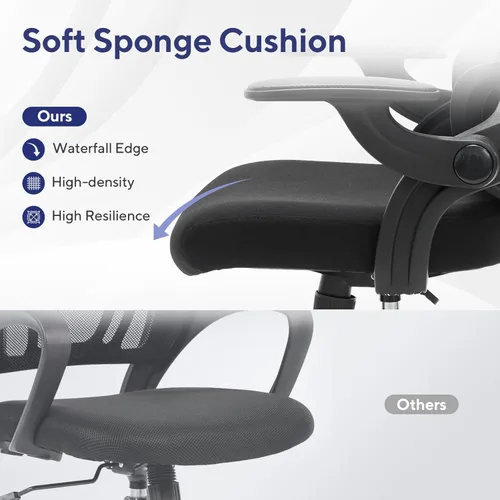 Miniatura 6 de Nouhaus Ergo Fit Silla de oficina ergonómica de malla, sillas de oficina con respaldo alto, soporte lumbar ajustable, reposacabezas y reposabrazos