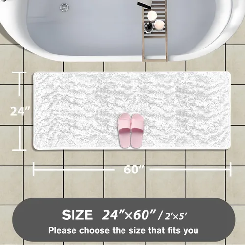Miniatura 449 de Alfombra de baño pequeña de 12 x 18 pulgadas, lavable y absorbente, antideslizante, alfombra de baño de felpilla gruesa y suave para baño, ducha