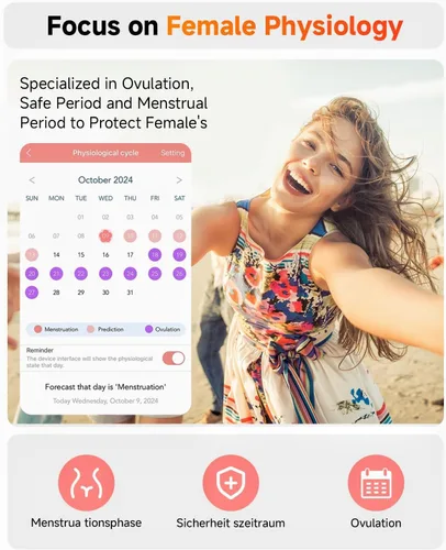 Miniatura 7 de Hwagol Relojes inteligentes para mujer compatibles con iPhone Android [llamadas/cuerpo delgado de metal], pantalla AMOLED microesférica de 1.43 Rosa