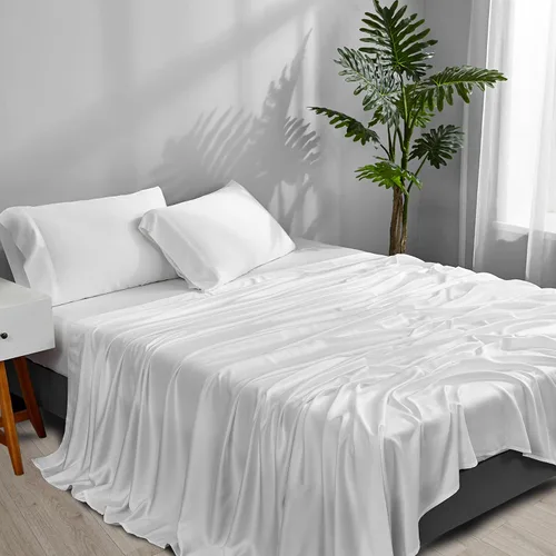 Miniatura 6 de ACCURATEX Sábanas refrescantes tamaño Queen – Viscosa hecha de bambú, juego de sábanas frescas y sedosas de lujo para cama tamaño Queen, sábanas
