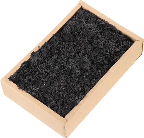 MECCANIXITY Musgo de reno preservado de 7.8 onzas, musgo artificial decorativo negro para plantas en maceta, manualidades de interiores, centros de