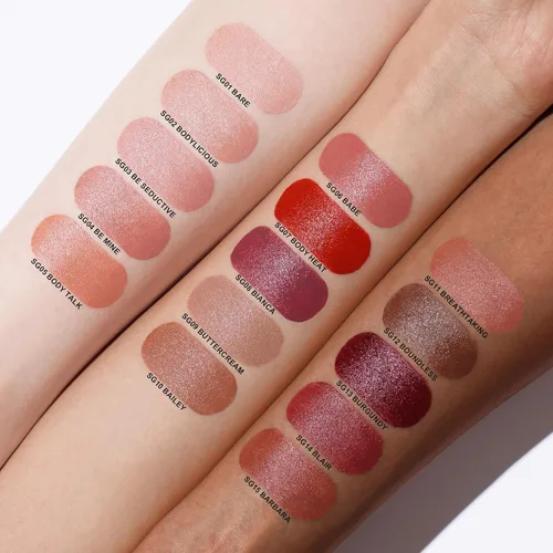 Miniatura 8 de Oulac Lápiz labial ciruela para mujer, lápiz labial mate burdeos, color de labios de cobertura completa, acabado mate satinado, textura crema, SG08