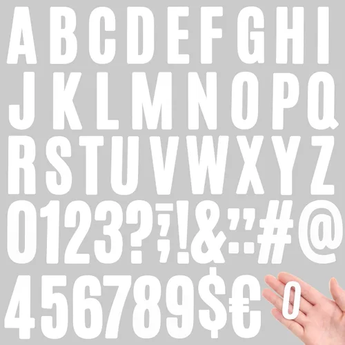 Miniatura 20 de Qilery 32 hojas de 0.5 pulgada de calcomanías de letras y números autoadhesivas, letras de vinilo alfabéticas de gran fuente, etiquetas de números