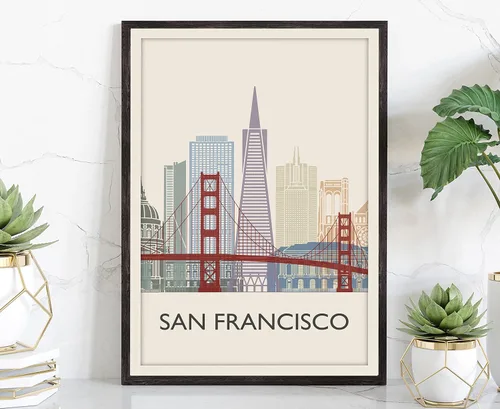 Miniatura 15 de Póster de ilustración de Albuquerque, póster de horizonte de Albuquerque, impresión de paisaje urbano y monumento, ilustración de arte de pared