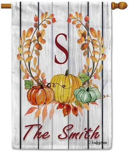 Miniatura 11 de Welcome Style Initial Garden Flag Snowflake Decor Customized Your Last Name 12.5X18 Inch Print Double Sided