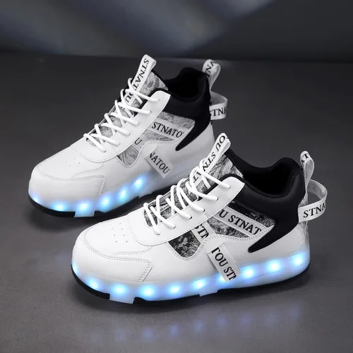 Miniatura 5 de HHSTS Zapatos de patinaje para niños mejorados con 16 luces LED, modelo de 4 ruedas iluminadas, para niños y niñas, tenis de moda para niños