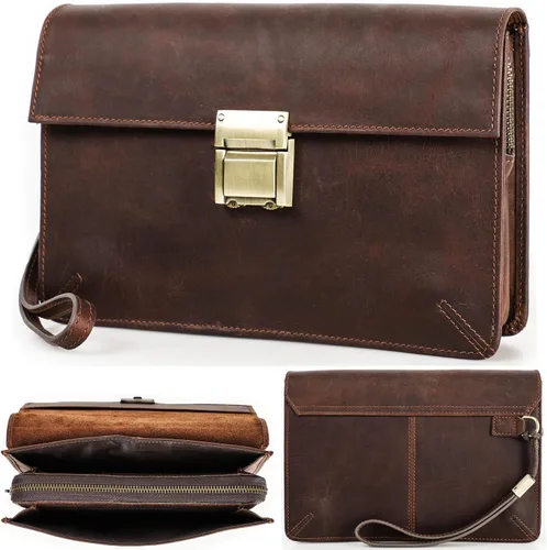 Funda de piel de grano superior para hombre y mujer, múltiples bolsillos/ranuras, RFID de gran capacidad para tarjetas, cheques, dinero, pasaporte,