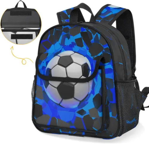 Miniatura 6 de Mochila para niños y niñas, mochila para jardín de infantes, guardería, preescolar, mochila escolar con correa para el pecho, Soccer, Classic