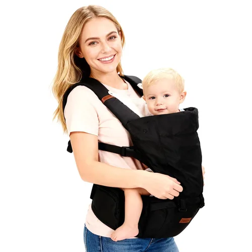 Portabebés, 6 en 1, portabebés para recién nacidos a niños pequeños, portabebés con asiento de cadera soporte lumbar de 7 a 45 libras, portabebés