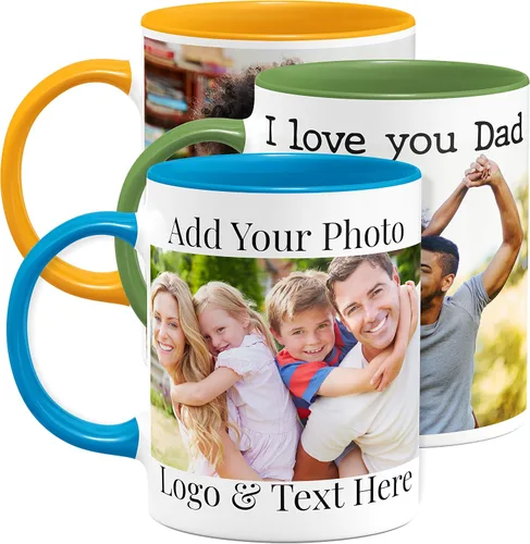 Miniatura 17 de Tazas de café con foto personalizada, 15 oz. con imagen, texto, nombre en tazas de café, regalos personalizados, taza personalizada de cerámica