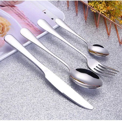 Miniatura 5 de 4pcs Set Cutlery Dinnerware 304 Stainless Steel Flatware Set Tableware Dinner Spoon Fork Knife Flatware Serving Sets (Black)
