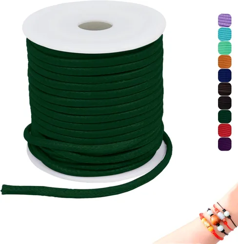 Miniatura 49 de CAMAL Cuerda de cera de 0.069 pulgadas para hacer pulseras, hilo encerado de 23 yardas para joyería y pulsera, cordón encerado para manualidades