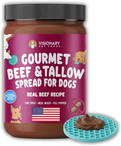 Visionary Pet Foods Carne de res para untar – Premio saludable para perros – Alternativa a la mantequilla de maní para perros, sin xilitol, sin