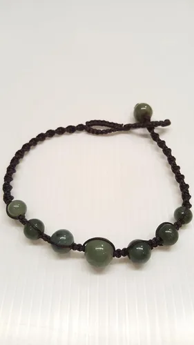 Miniatura 2 de Infinityee888 - Tobillera con cuentas de jade verde Feng Shui para hombres y mujeres, AK01, Piedra