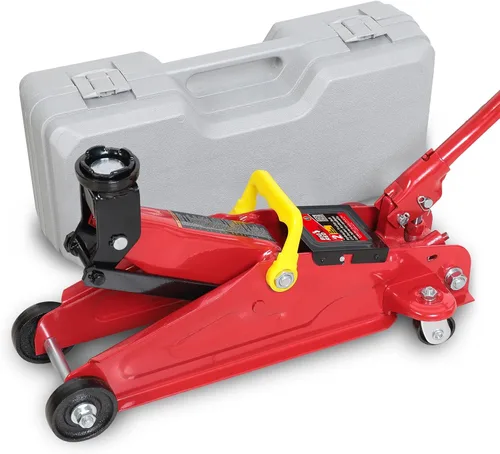 BIG RED Gato hidráulico de carretilla de servicio/suelo portátil con liberación lenta especial y funda de almacenamiento y transporte moldeada por