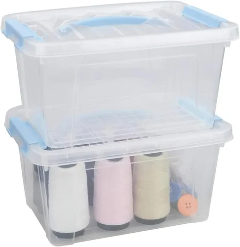 Miniatura 8 de Jekiyo Contenedor de almacenamiento de plástico de 6 cuartos de galón, contenedor de caja con cierre con tapa, juego de 2