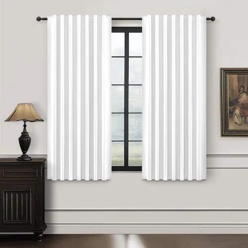 Miniatura 41 de Cortinas opacas extraanchas, 2 paneles para puertas corredizas de vidrio, moderna mezcla de lino plisado pesado, piso a techo, ventanas grandes, 70
