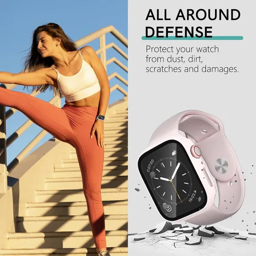 Miniatura 4 de COMMUTER [Paquete de 16] para Apple Watch Series 3/2/1 Protector de pantalla de 1.496 pulgadas, carcasa rígida de policarbonato ultrafino