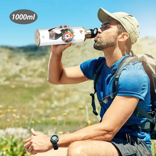 Miniatura 7 de Colorful Flowers Stainless Steel Water Bottle 20 Oz, BPA-Free Sport Water Bottle Leakproof Water Bottles
