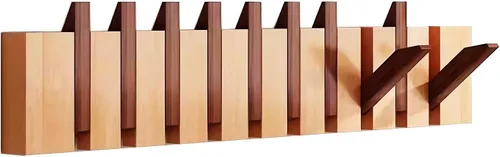 Miniatura 13 de Percheros montados en la pared, ganchos para llaves de piano, colgador de madera maciza natural, tela no tejida, perchas para armario, cocina