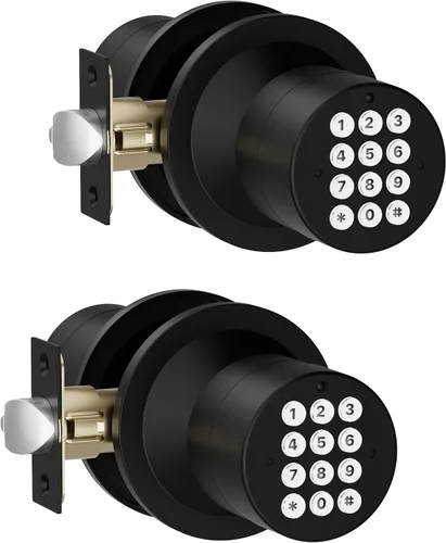 Miniatura 9 de HIDALIFE Pomo de puerta con teclado, perilla de puerta con cerradura, cerradura de puerta de entrada sin llave con código para puerta delantera