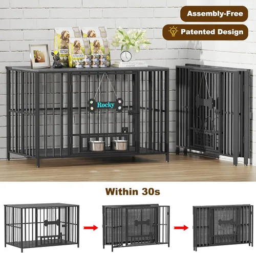 Miniatura 2 de Easycom Mueble plegable para perros de 43 pulgadas, no se ensambla para perros, jaulas decorativas para interiores, jaulas XL para perros grandes