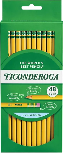 Miniatura 11 de Ticonderoga Lápices de madera, preafilados, 2 HB suaves, amarillos, 12