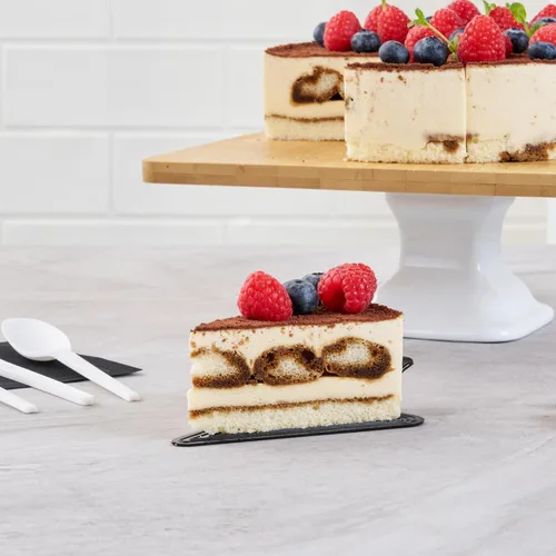 Miniatura 8 de Restaurantware Tablas para pasteles de 4.5 x 3 pulgadas, 100 bandejas triangulares de postre, ligeras con asa, tableros de repostería de plástico