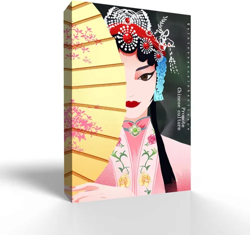 Miniatura 32 de wall26 Lienzo decorativo para pared, cuadros de personajes de ópera china, decoración de pared para el hogar, dormitorio, sala de estar, pinturas