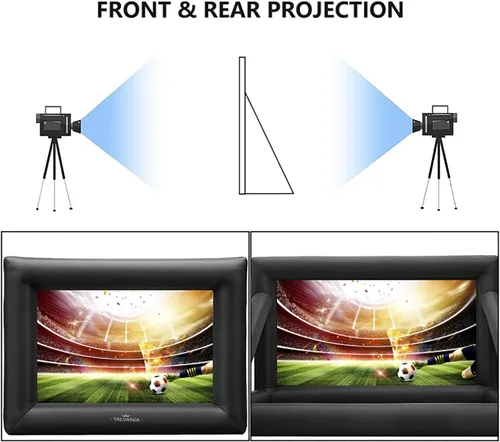 Miniatura 4 de Pantalla de proyector inflable de 12 pies para aire libre e interior, soplador de ver películas, amarres, estacas, bolsas de arena y bolsa de Negro