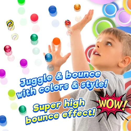 Miniatura 5 de 2CHILL Ja-Ru - Pelotas hinchables Super Hi Bounce (cada paquete de 12 bolas) 3 estilos de juguetes pequeños regalos de fiesta para niños Racketball