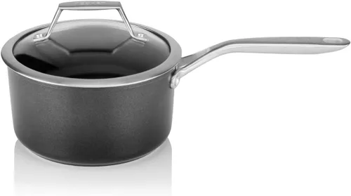 TECHEF - Colección Onyx - Cacerola de 2 cuartos con tapa de cristal, recubierta con nuevo revestimiento antiadherente de teflón platino (sin PFOA)